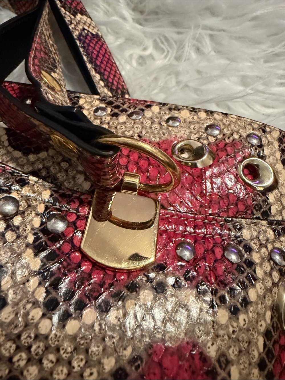 GUCCI Snakeskin Large Arli Top Handle and Shoulder Bag Limited Edition - Picture 9 of 16